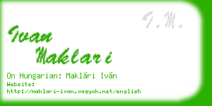 ivan maklari business card