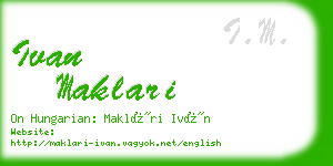 ivan maklari business card
